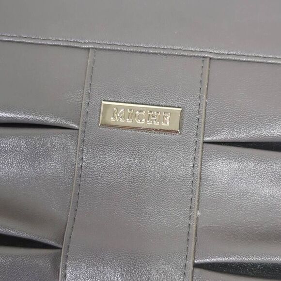 Miche Womens Donna Prima Shell Bag Purse Cover Gray Tuxedo Ruffle Design - Picture 2 of 6